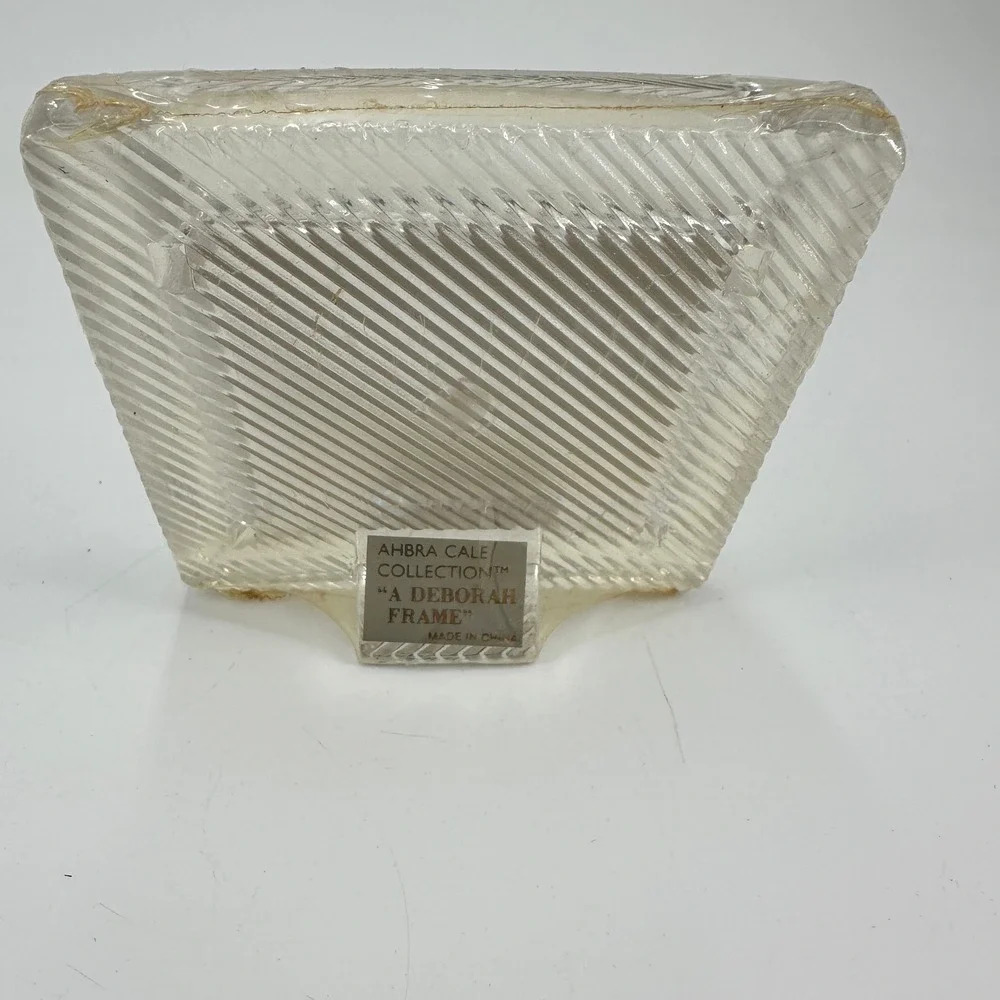 Ahbra Cale Collection A Deborah Frame Clear Ribbed Glass 3x3 Square Photo Frame
